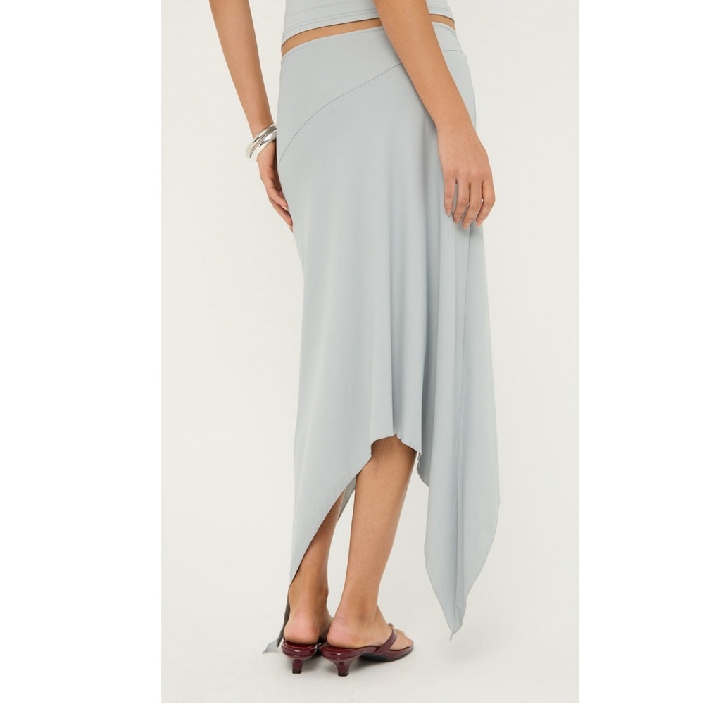 NEW Lioness Cherie Handkerchief Hem Midi Skirt Smoke - Picture 2 of 5